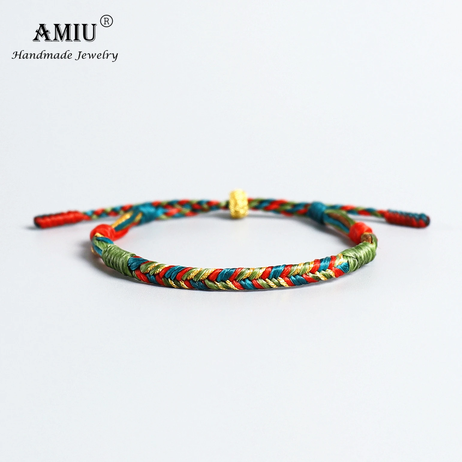 AMIU Handmade Tibetan Bracelet Waterproof Wax Thread Lucky Rope Bracelet & Bangles For Women Men Wax Thread Macrame Bracelets