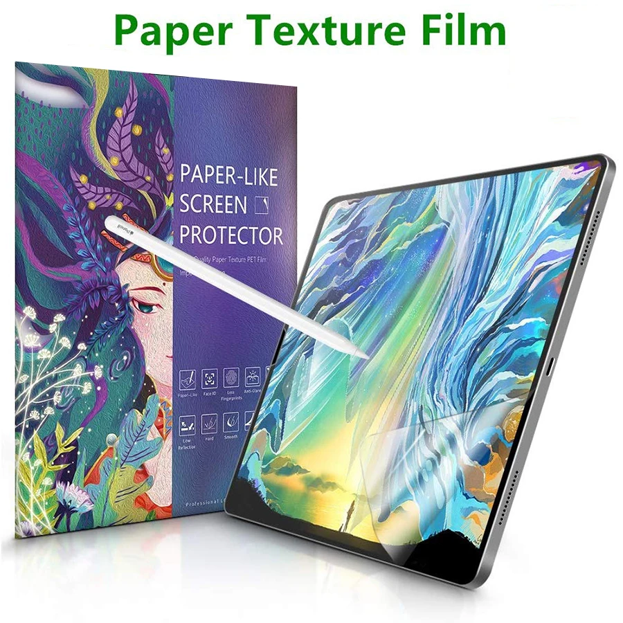 Paper Like Screen Protector Film Matte PET Anti Glare Painting For Apple iPad 9.7 Pro 10.5 mini 5 Face ID 11 12.9 New 10.2 inch