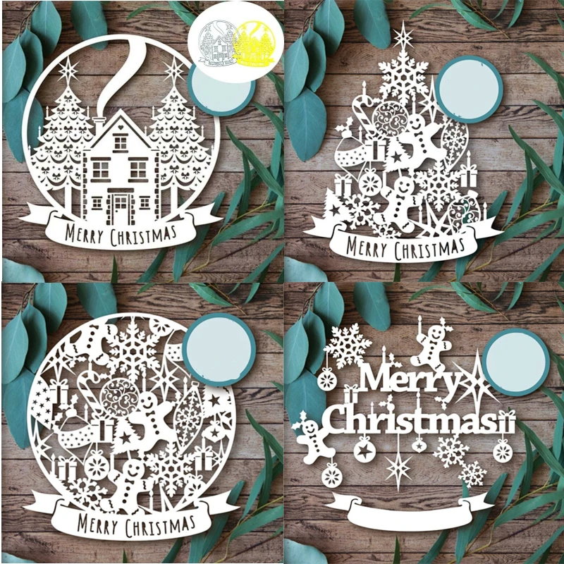 Merry Christmas Ball Cutting Dies Scrapbooking Metal Embossing DIY Stencil Album Paper Cards Decorative Crafts