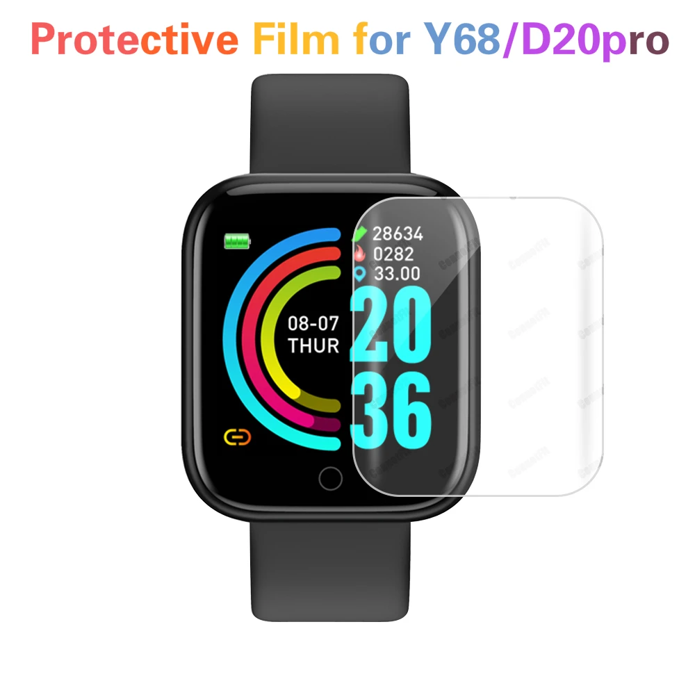 Hydrogel Protective Film for Y68 Smart Watch Protection Film Cover Screen Protector for D20pro Smart Bracelet TPU