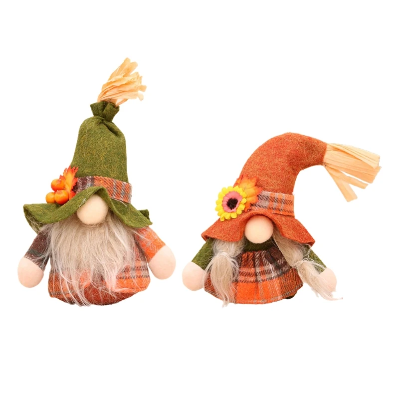 Fall Gnome Autumn Sunflower Swedish Nisse Tomte Elf Dwarf Thanksgiving Day Gifts Kitchen Farmhouse Tiered Tray Decorations