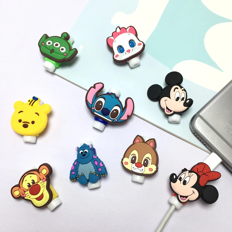 Disney Cable Protector Minnie Charger USB Cable Winder For Apple IPhone For Samsung Xiaomi Huawei Cable Protect Decoration
