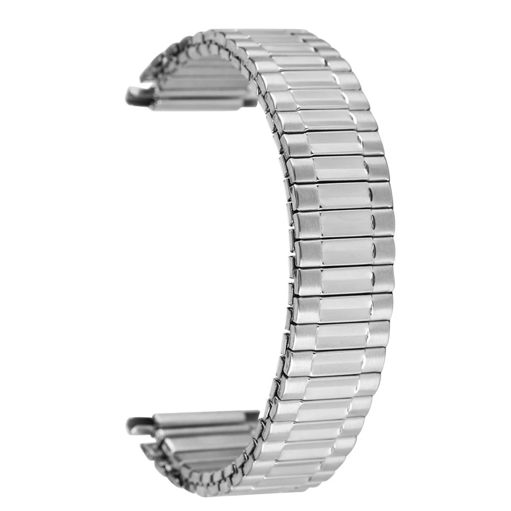 Silver Gold Elastic Watch Strap Extension Stainless Steel Replacements Watch Band Men Women Bangle No Buckle Silver Clock Bands