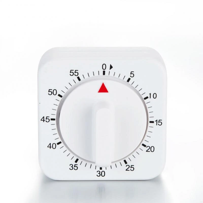 60 Minutes Kitchen Timer Count Down Alarm Reminder White Square Mechanical Timer for Kitchen Food Preparation Baking