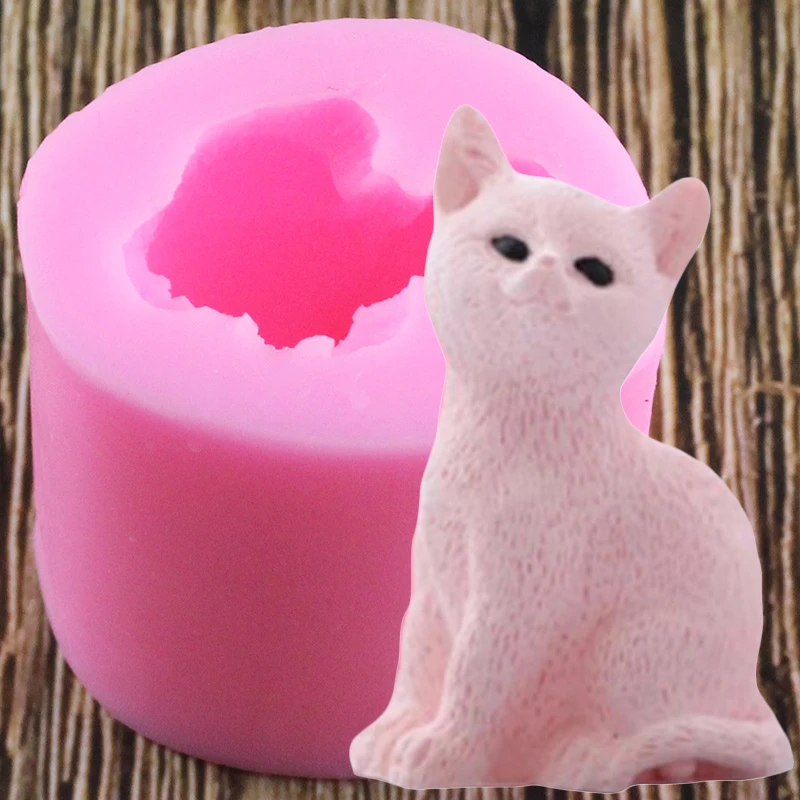 3D Cat Candle Silicone Molds Resin Clay Soap Mold DIY Fondant Cake Decorating Tools Cake Baking Candy Chocolate Gumpaste Moulds