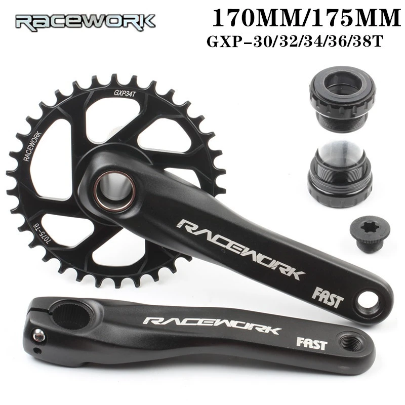 RACEWORK Crankset 170MM 175MM Bicycle Chainring 32T 34T 36T 38T Narrow Wide Bike MTB Crown Compatible For SRAM SHIMANO  Brand