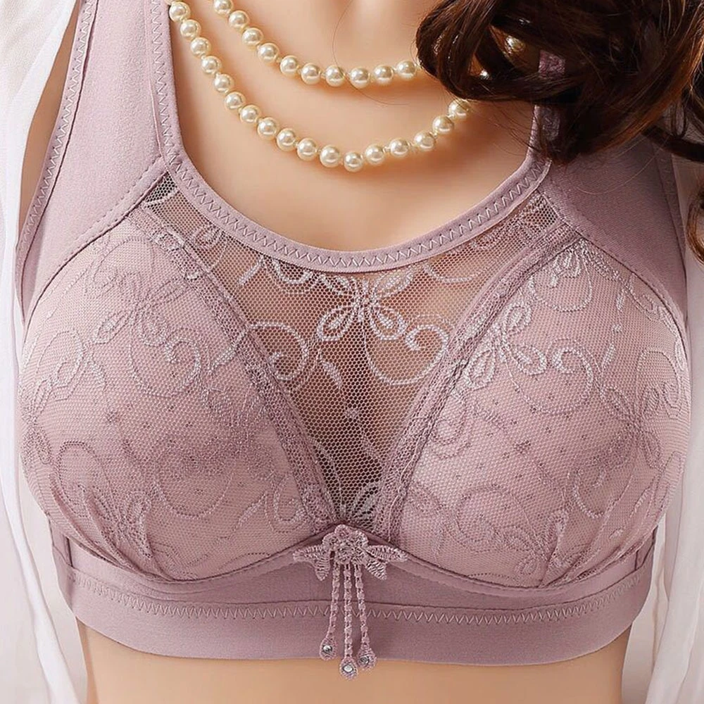 Full cup thin Anti-sagging underwear plus size  lace Women's sports bra breast cover Receiving auxiliary milk Lace Bras