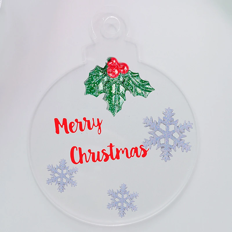 10cm Clear Blank Acrylic Christmas Baubles Novelty Chirstmas Ball Tags Hanging Ornaments for Xmas New Year Home Decor 4inch