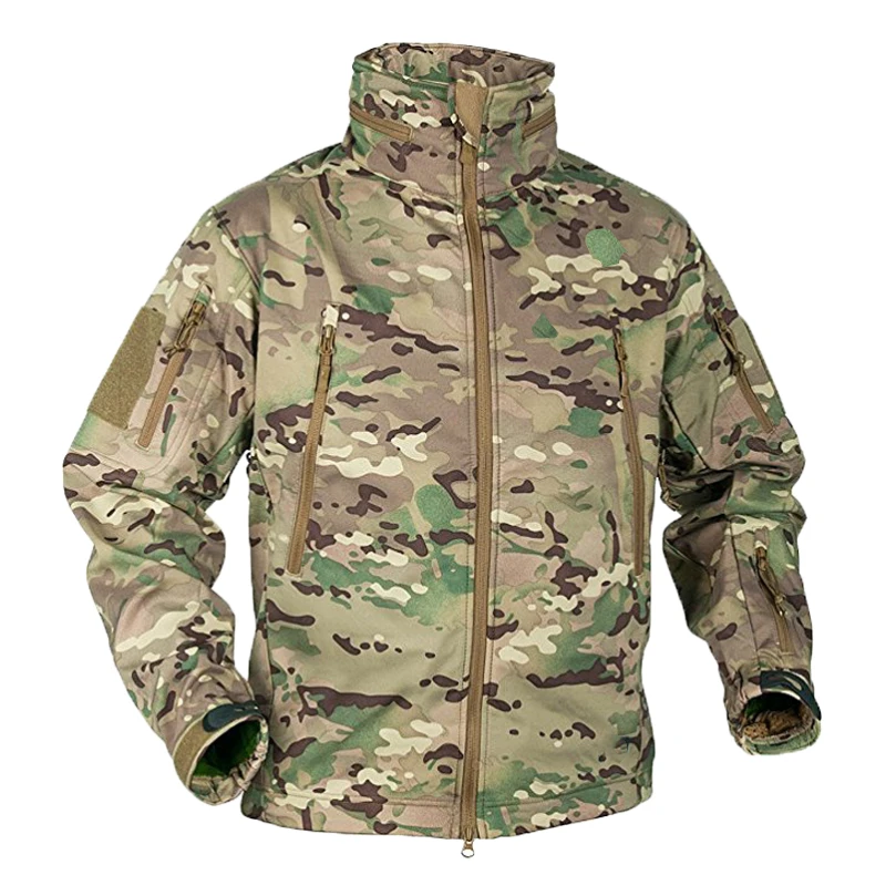Winter Military Fleece Jacket Men Soft shell Tactical Waterproof Army Camouflage Coat Airsoft Clothing Multicam Windbreakers