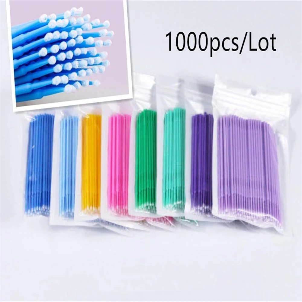 1000Pcs/bag Disposable MicroBrush Eyelashes Extension Individual Lash Removing Swab Micro Brush For Eyelash Extension Tools