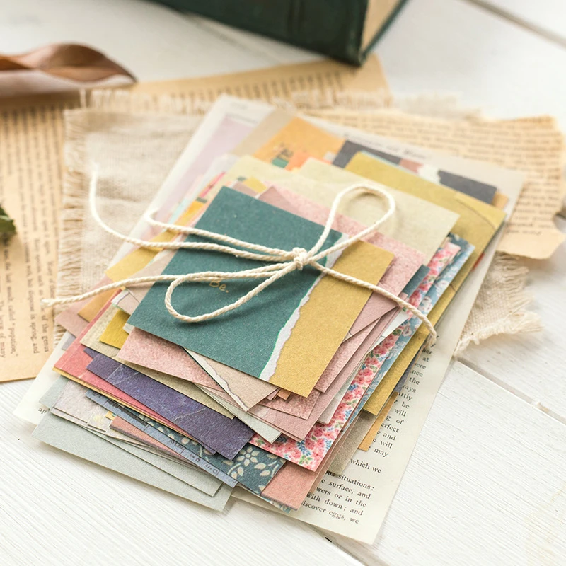 60 pcs/pack Creative Ins Style Memo Pad Retro Fresh Flower Basic Journal Material Paper Collage Scrapbook Notes Stationery