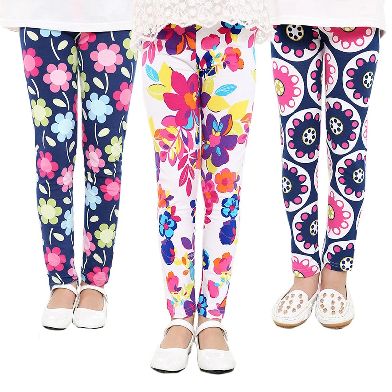 Baby Kids Skinny Slim Leggings Girl Floral Stretchy Pants Children Pants Leggings For Girl Clothes Casaul Wear 1 to 10 Years