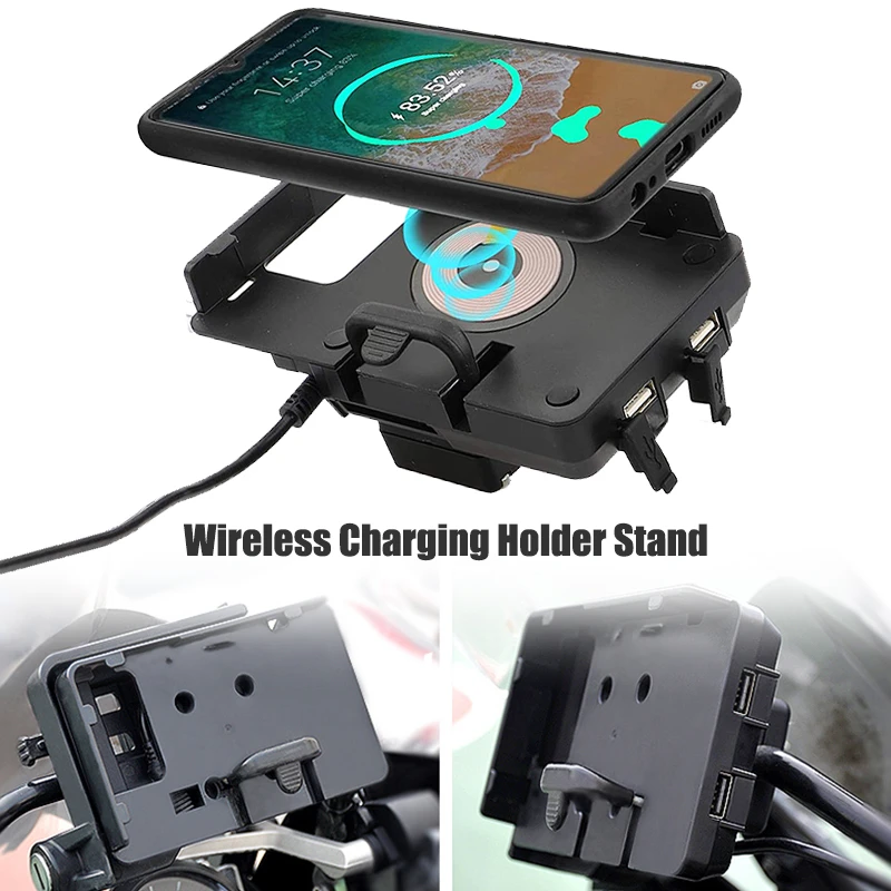 For BMW R 1200 GS LC R1200GS ADV adventure 1200GSA 2013-2019 Wireless Charging Phone Navigation Bracket Phone Holder USB Charger
