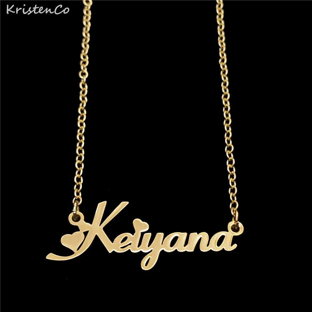 KristenCo Custom Name Necklace Personalized Stainless Steel Customized Letter Nameplate Pendant For Women/Girl Best Jewelry Gift