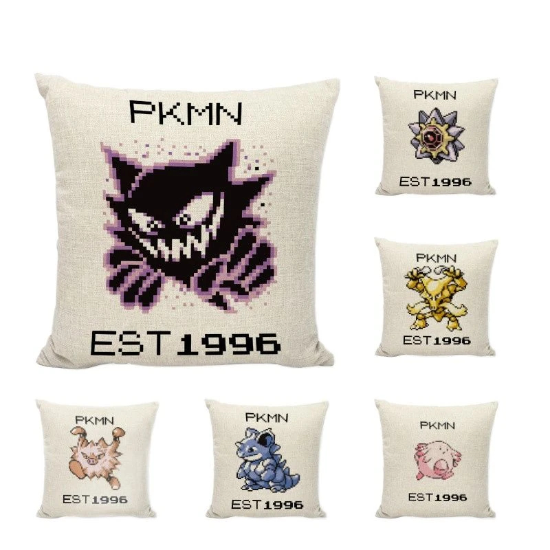 Hot Sale Cartoon Pillowcase Japanese Famous Game Cushion Cover Pokemon PKMN Pillow Cover Sofa Bed Home Decorative Throw Pillows