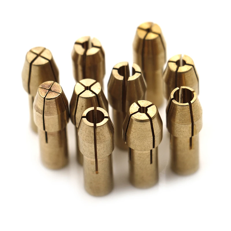 10Pcs Mini Drill Chucks Adapter 0.5mm-3.2mm Dremel Mini Drill Chucks Chuck Adapter Micro Collet Brass For Power Rotary Tool