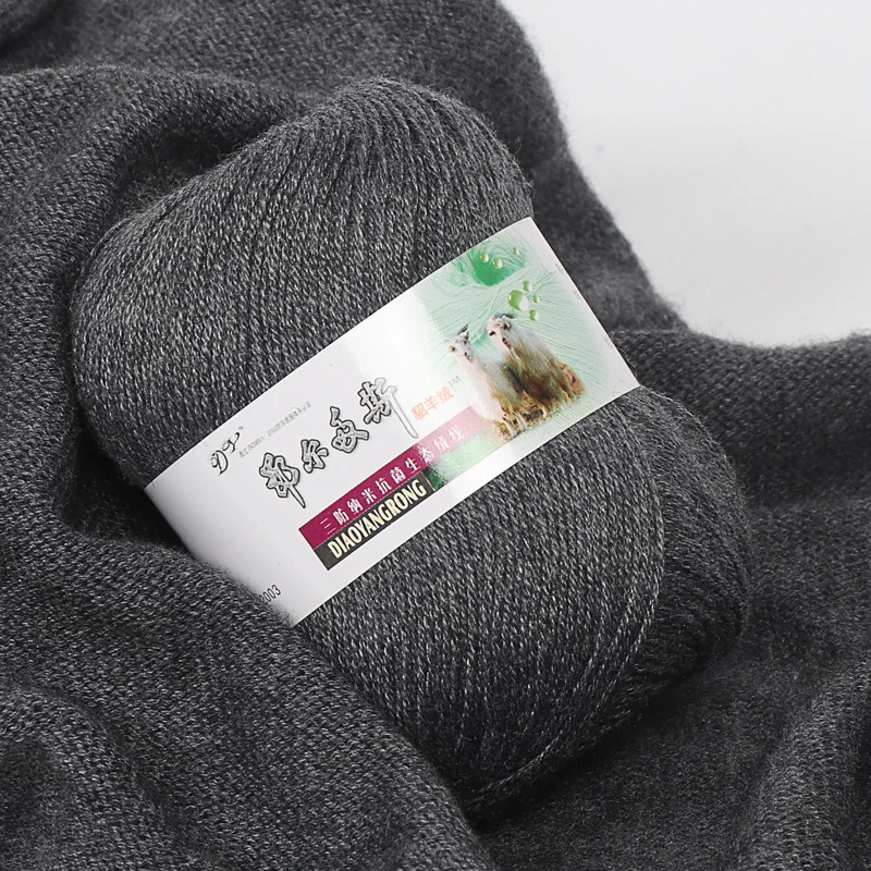 50g/ball high quality hand-knitted cashmere green yarn woven sweater cap scarf anti-pilling yarn