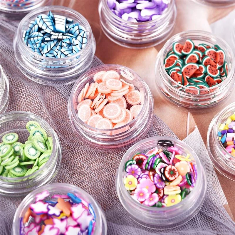 12 Bottles/Pack Resin Filling Glitter Soft Clay Mini Flower Fruit Epoxy DIY Resin Jewelry Crystal Crafts Resin Mold Decorations