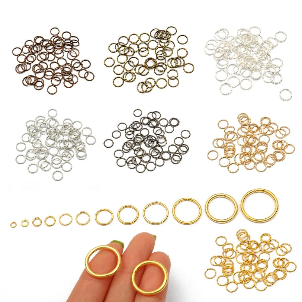 5-500pcs/lot 3-20mm Metal Single Loops Open Jump Ring & Split Ring Connectors For DIY Jewelry Making Findings Supplies