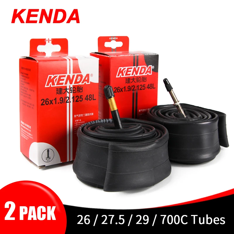 2PCS Kenda Bike Inner Tube For Mountain Road Bike Tyre Butyl Rubber Bicycle Tube Tire 26/27.5/29/700c Presta Schrader Valve Tube