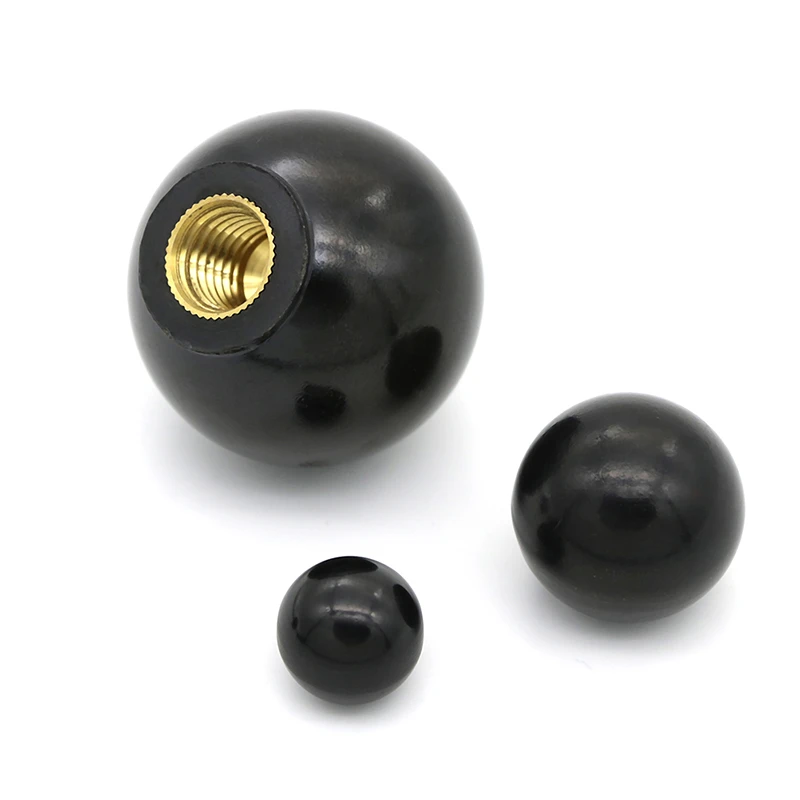 6 Sizes Thread Plastic Clamping Copper Core Knob Ball Shaped Head Clamping Nuts Knob M4/M5/M6/M8/M10 1PCS