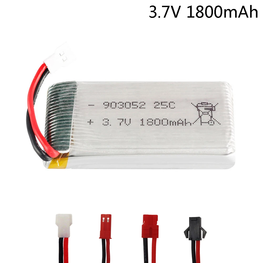 3.7V 1800mAh lipo Battery for KY601S SYMA X5 X5S X5C X5SC X5SH X5SW X5HW X5UW M18 H5P HQ898 H11D H11C 3.7V 1S battery for RC toy