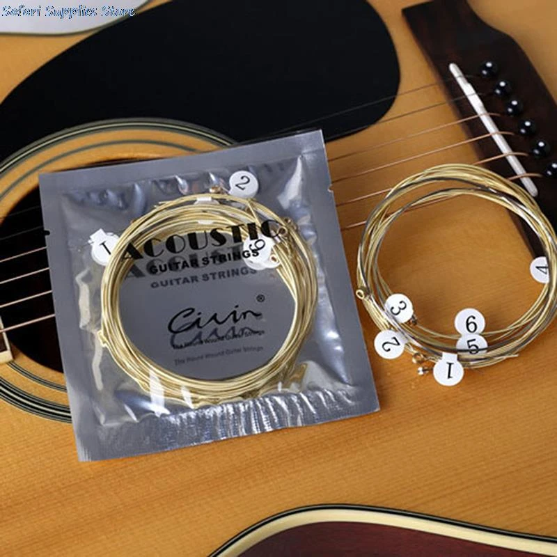 6 pcs Practice Nickel Plated Steel Guitar String Acoustic Guitar with Original Retail Bag