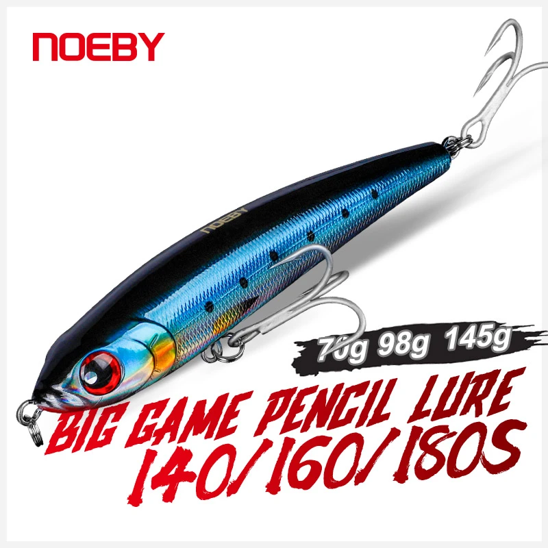 Noeby Sinking Pencil Fishing Lures 14cm70g 16cm98g 18cm145g Wobbler Stickbait Artificial Hard Bait for Sea Tuna Fishing Lure