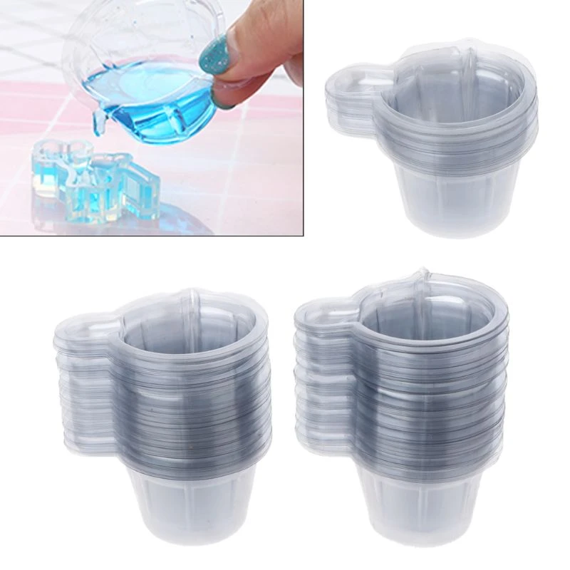 20-100Pcs 40ML Plastic Disposable Cups Dispenser Silicone Resin Mold Kit For DIY Epoxy Resin Jewelry Making Tools Accessories