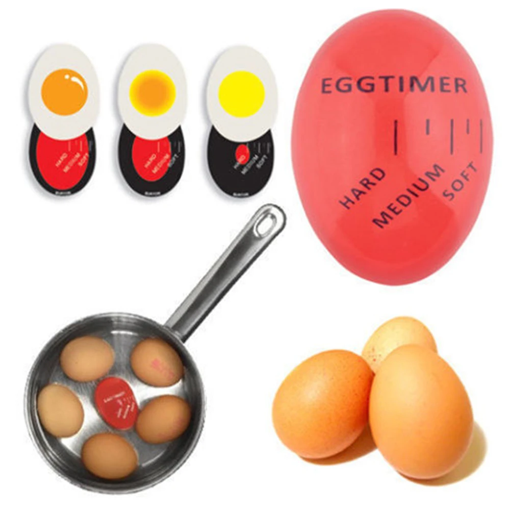 Egg Timer Perfect Color Changing Timer Yummy Soft Hard Boiled Eggs Cooking Kitchen Eco-Friendly Resin Egg  Red timer tools