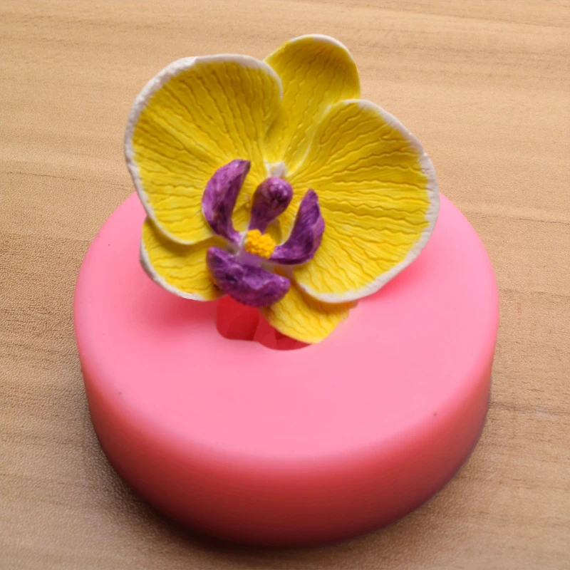 1Pcs 5cm 3D Flower Soap Mold Butterfly Orchid Fondant Cake Silicone Mold Chocolate  Cake Decoration DIY Cake Baking Tool