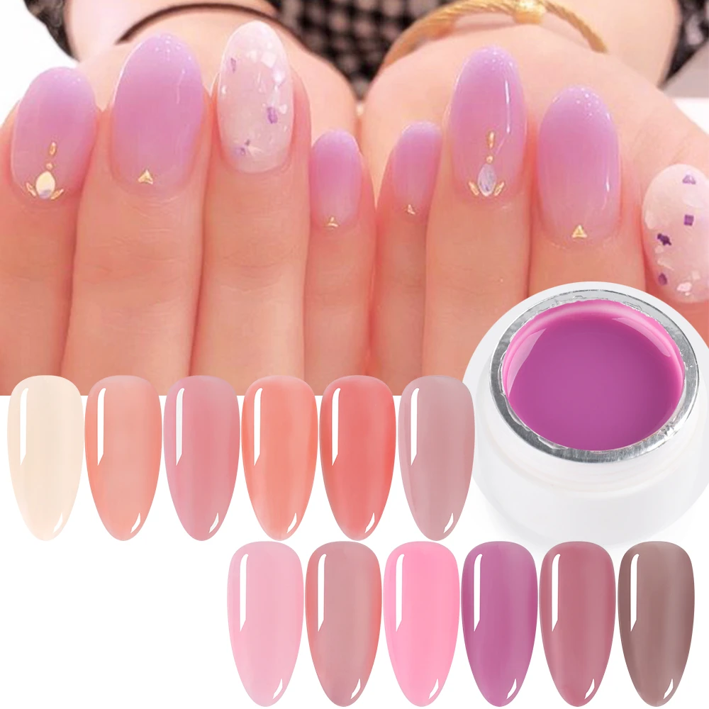 6ml Opal Jelly Gel Nude Color Gel Nail Polish Translucent Pink Soak-Off Gel Varnishes For Nails Gellak For Manicure GL1777
