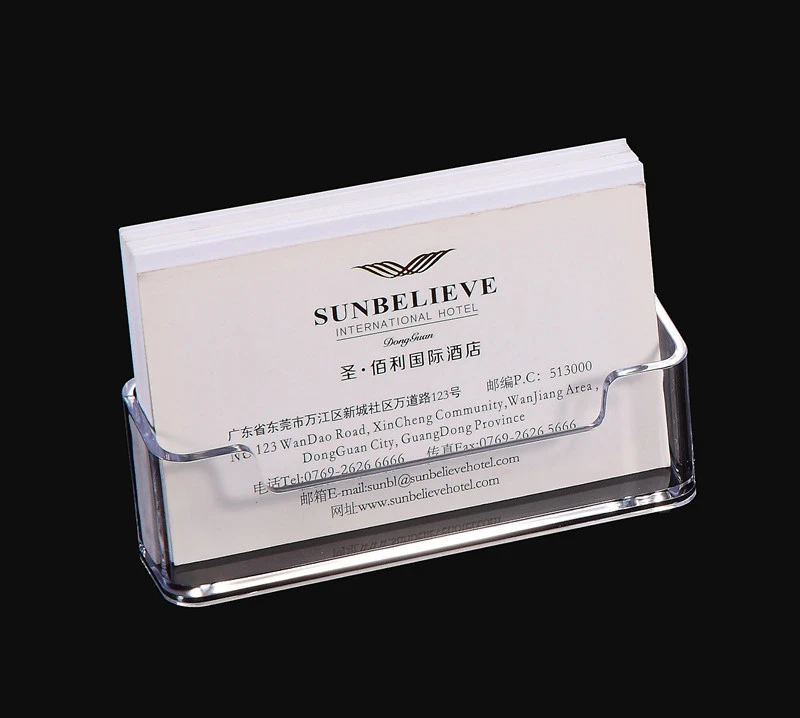 1 Pcs Clear Desk Shelf Box Storage Display Stand Acrylic Plastic Transparent Desktop Business Card Holder 10 *5*5.7cm