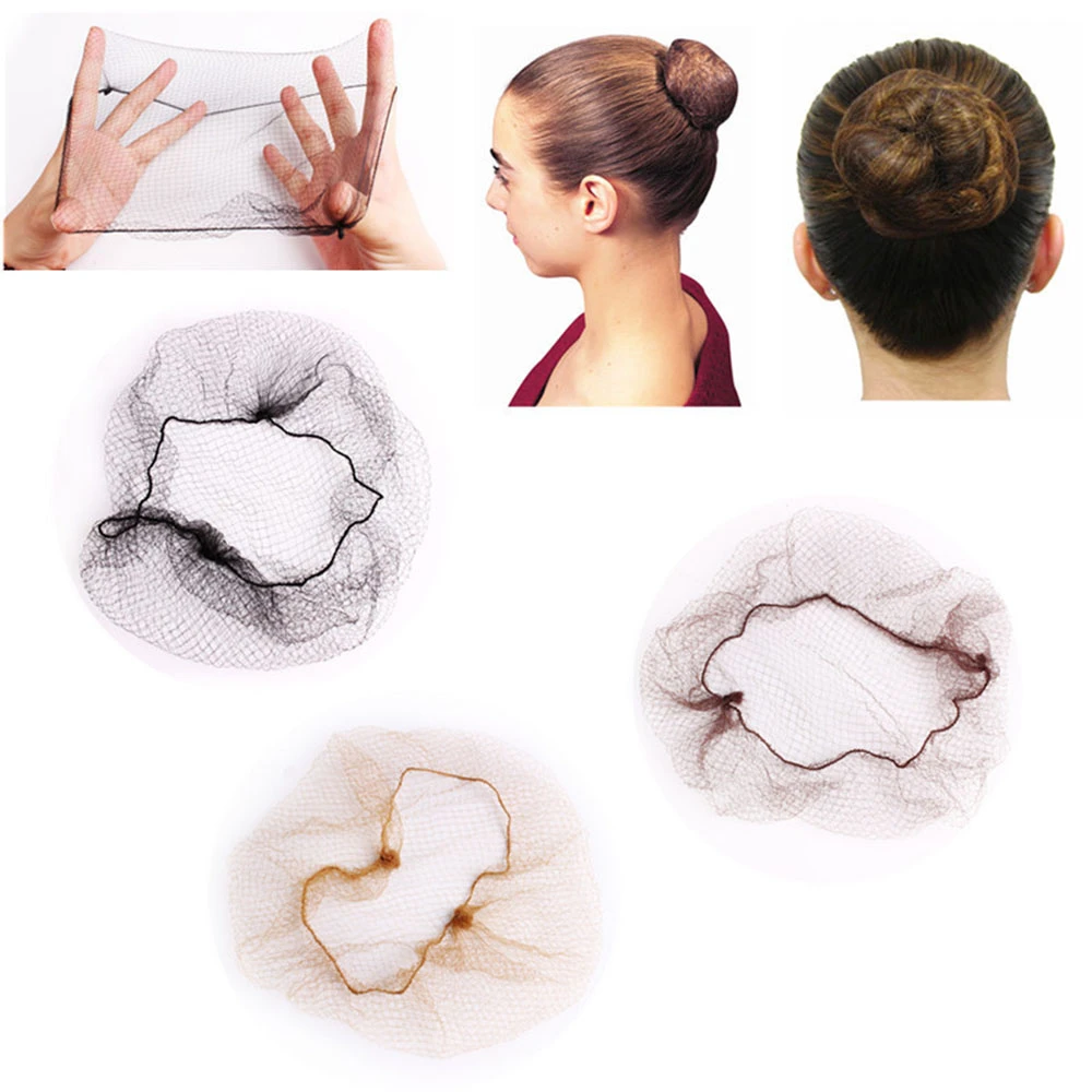 20Pcs Disposable 5mm Nylon Hairnet Hair Nets For Wigs Weave Invisible Hair Soft Lines Dancing Hairnet for Bun Hair Styling Tool