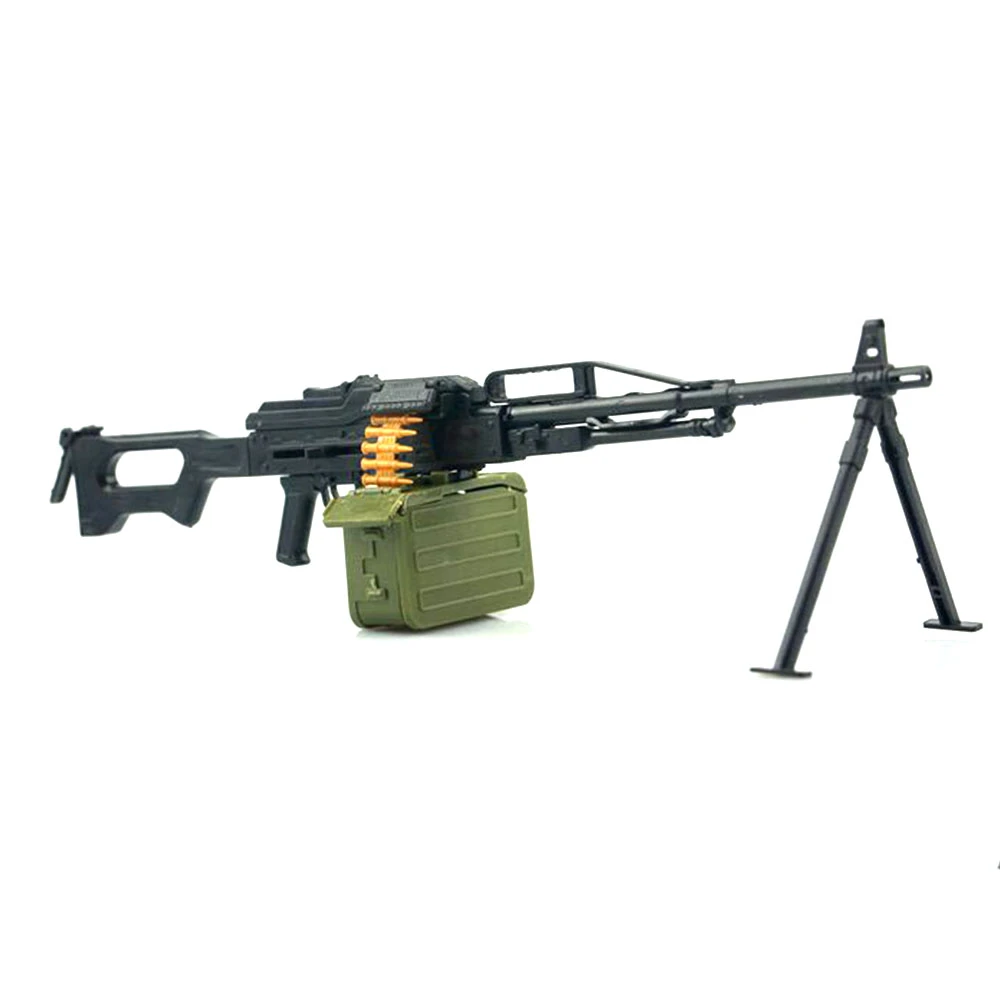 1/6 Scale PKP PECHENEG Machine Gun Assemble Model Puzzles Bricks Military Weapon Sand Table Toy For Action Figure