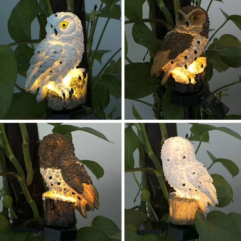 Solar Power Led Garden Light Outdoor Waterproof Energy Panel Lamp Solar Owl Shape Lights Path Yard Decoration Solar Fence Light