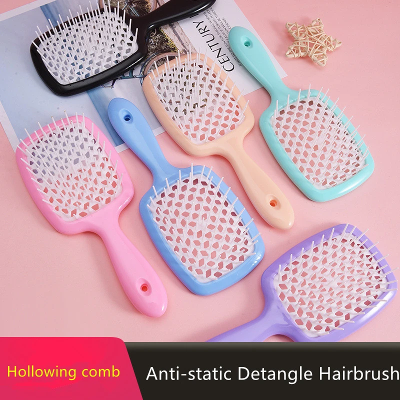 1pcs Wide Teeth Air Cushion Combs  Women Scalp Massage Comb Hair Brush Hollowing Out Home Salon DIY Hairdressing Tool