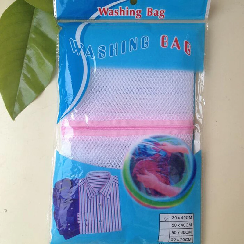 2pcs/lot  Zippered Mesh Wash Bags Foldable Delicates Lingerie Bra Socks Underwear Washing Machine Clothes Protection Net 8z