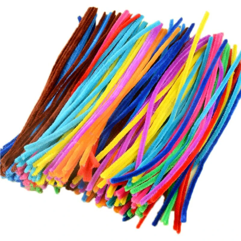 100pcs Kids Creative Colorful Diy Plush Chenille Sticks Chenille Stem Pipe Cleaner Stems Educational Toys Crafts For Children
