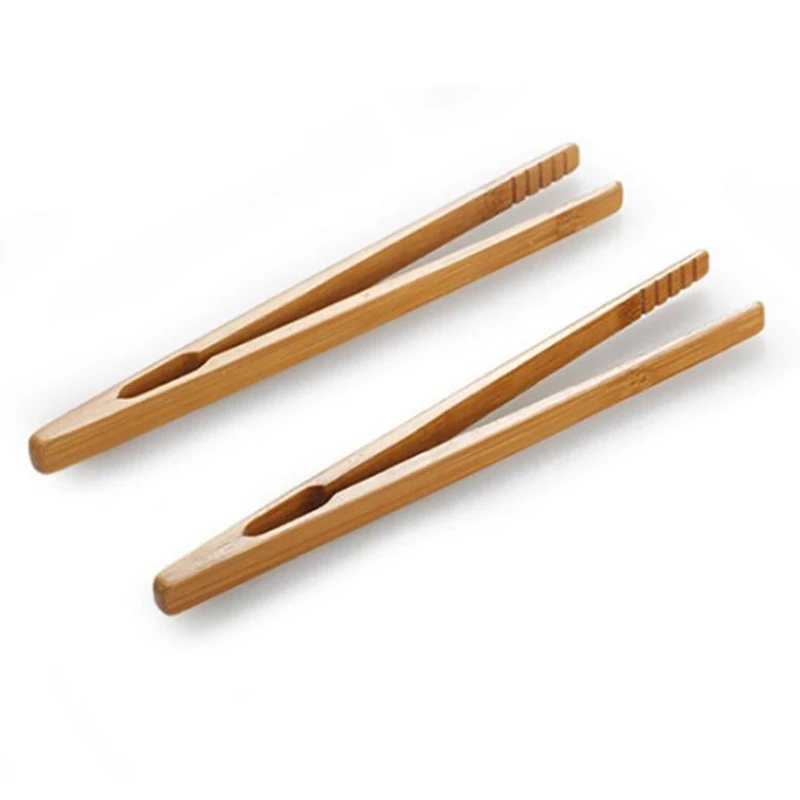 2pcs/lot Bamboo Food Tongs Kitchen Utensils Buffet Cooking Tools Anti Heat Bread Clip Pastry Clamp Barbecue Kitchen Tongs