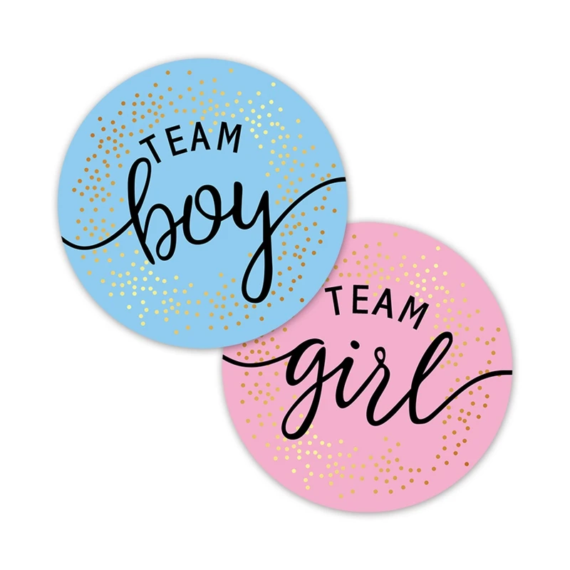 60/120pcs Team Boy Team Girl Stickers Boy or Girl Vote Sticker for Gender Reveal Party Creative Decoration Baby Shower Supplies