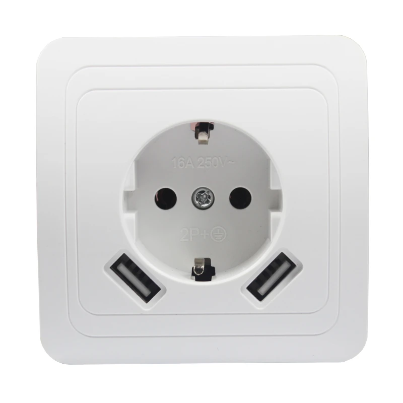 USB Wall Socket charger Free shipping Double USB Port 5V 2A Usb enchufes para pared outlet high quality white color LLB-02