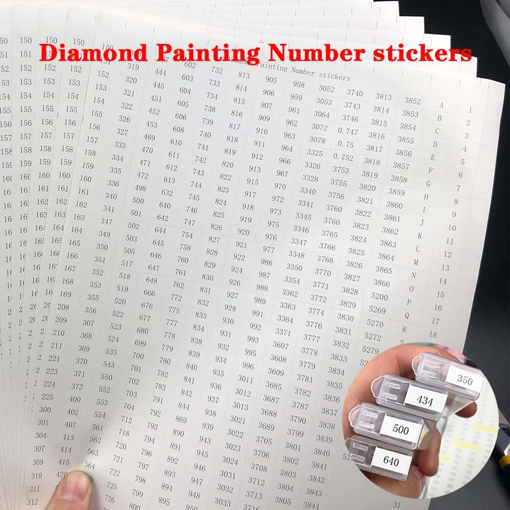 546 grids Diamond Painting Tools Number label stickers for Diamond painting Storage Box Accessory Tools A4 size