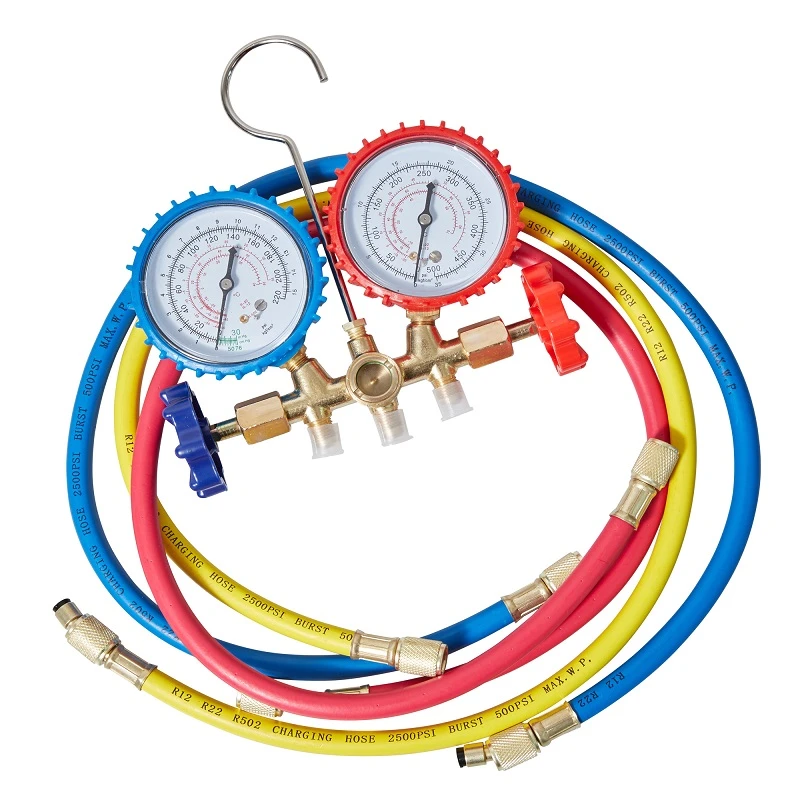 Refrigerant Manifold Gauge Set Air Conditioning Tools + Refrigerant Testing Charging Evacuation for Air Condition Refrigeration