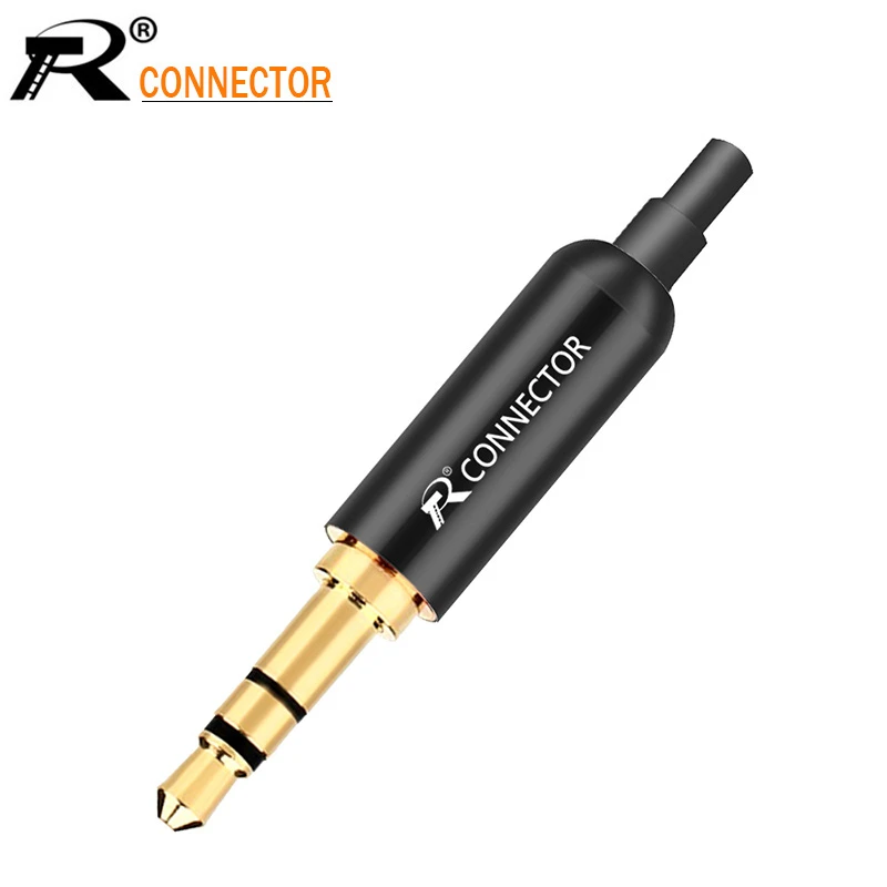 10pcs Aluminum Jack 3.5 Earphone Plug 3.5mm 3 pole Stereo Male Plug Gold Plated Wire Connector for Earphone DIY Prepairing
