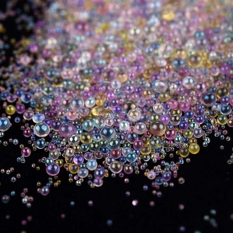 10g/Pack 0.4-3mm Mini Bubble Ball Beads Tiny Glass Bead For Silicone Mold UV Resin Epoxy Filler Resin Filling DIY Nail Art Decor