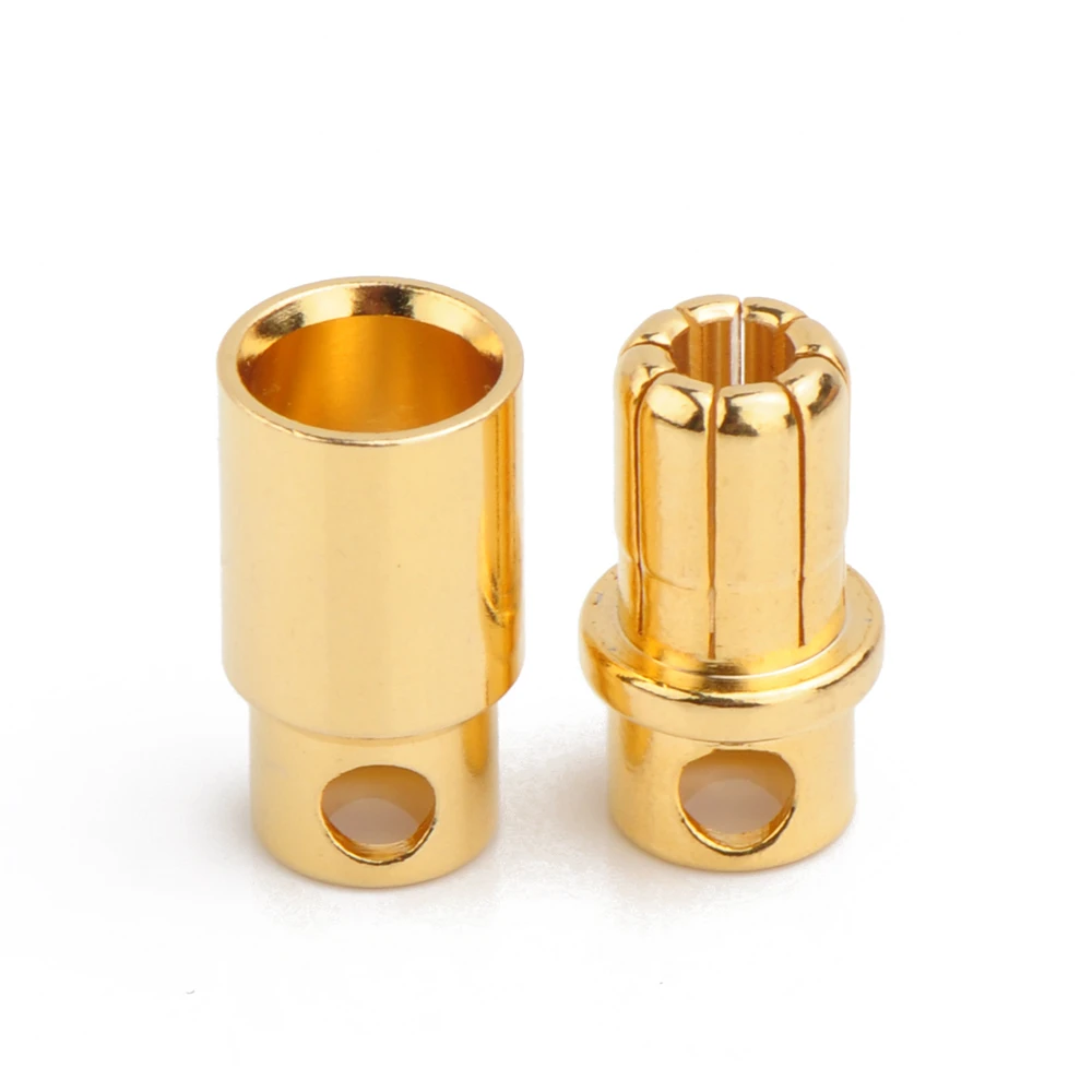 10pair 3mm 4mm 5mm 5.5mm 6mm 6.5mm 8mm Gold-plated Bullet Plug High Current Banana Connector for RC Lipo