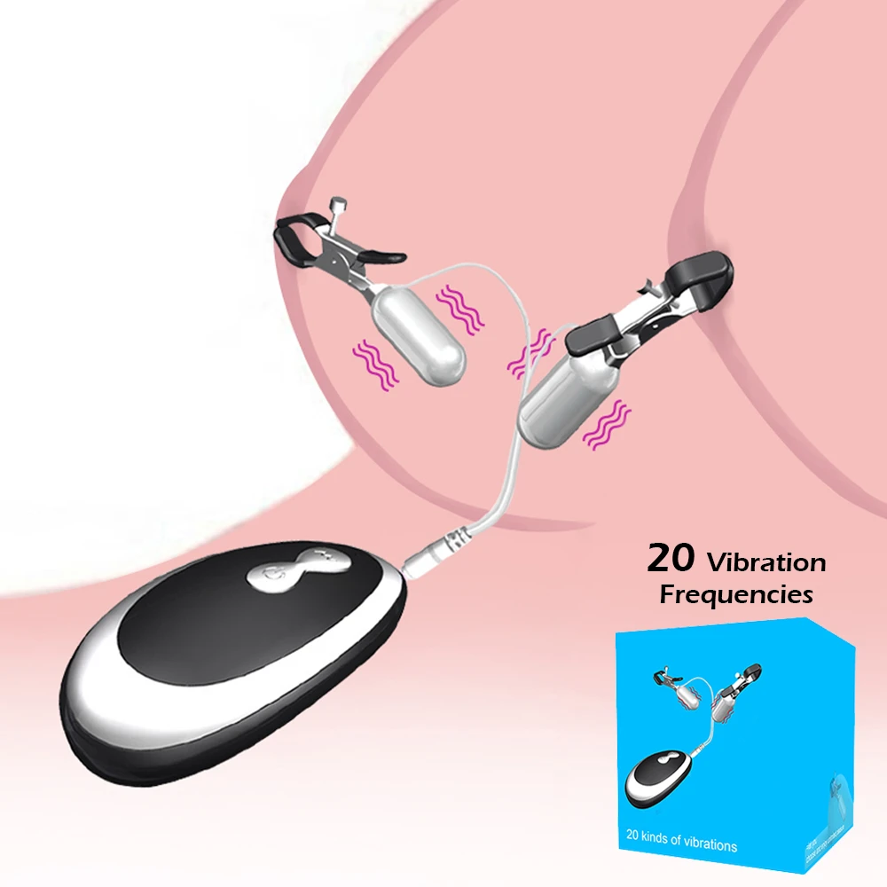 20 Frequency Nipple Vibrator Vibrating Nipple Clamps Clitoral Clip Breast Massage Clitoral Stimulation Female Sex Toys for Women