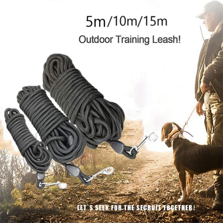 Dog Leash Nylon Long Tracking Round Rope Outdoor Walking Training Pet Lead Leashes For Small Medium Large Dogs 5M/10M/15M