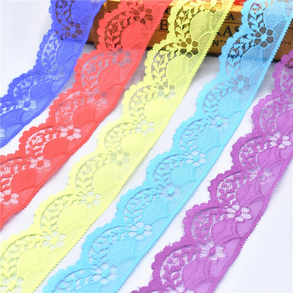 10Yard/Lot Beautiful Lace Ribbon Tape 40MM Lace Trim DIY Embroidered Net Lace For Sewing Decoration african lace fabric